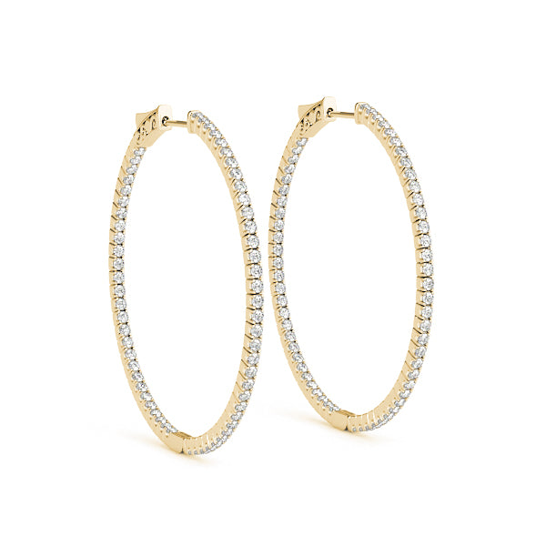 0.40ct Diamond Claw Set Hoop Earrings – 18ct Gold (White / Yellow / Rose)