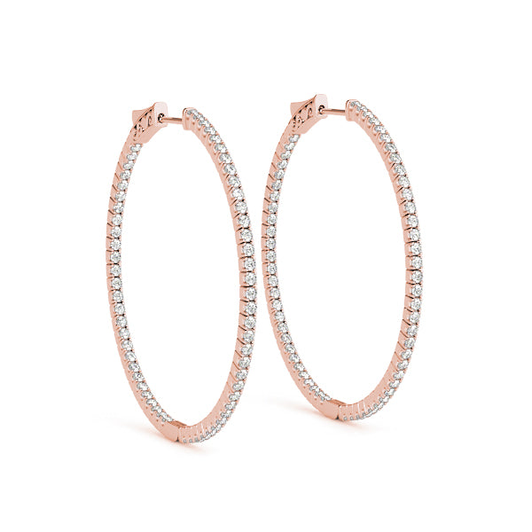 0.40ct Diamond Claw Set Hoop Earrings – 18ct Gold (White / Yellow / Rose)