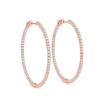 0.40ct Diamond Claw Set Hoop Earrings – 18ct Gold (White / Yellow / Rose)