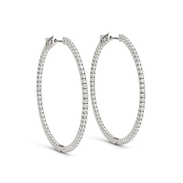 0.40ct Diamond Claw Set Hoop Earrings – 18ct Gold (White / Yellow / Rose)