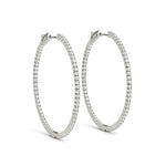 0.40ct Diamond Claw Set Hoop Earrings – 18ct Gold (White / Yellow / Rose)