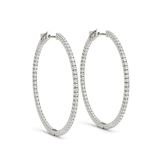 0.40ct Diamond Claw Set Hoop Earrings – 18ct Gold (White / Yellow / Rose)