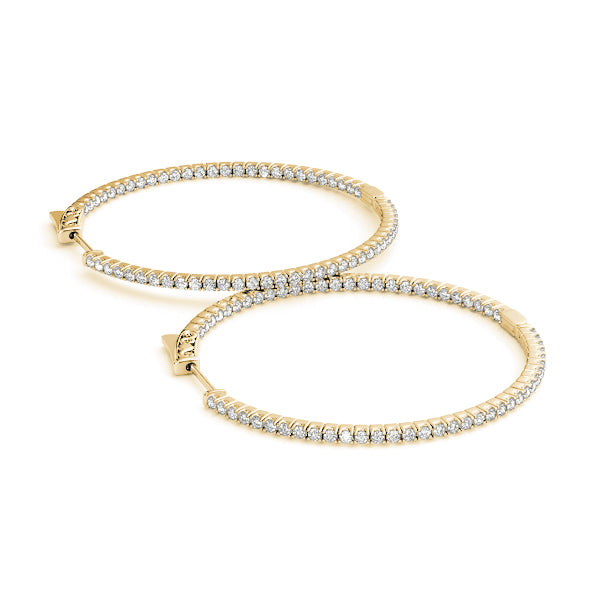 0.40ct Diamond Claw Set Hoop Earrings – 18ct Gold (White / Yellow / Rose)