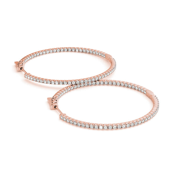 0.40ct Diamond Claw Set Hoop Earrings – 18ct Gold (White / Yellow / Rose)