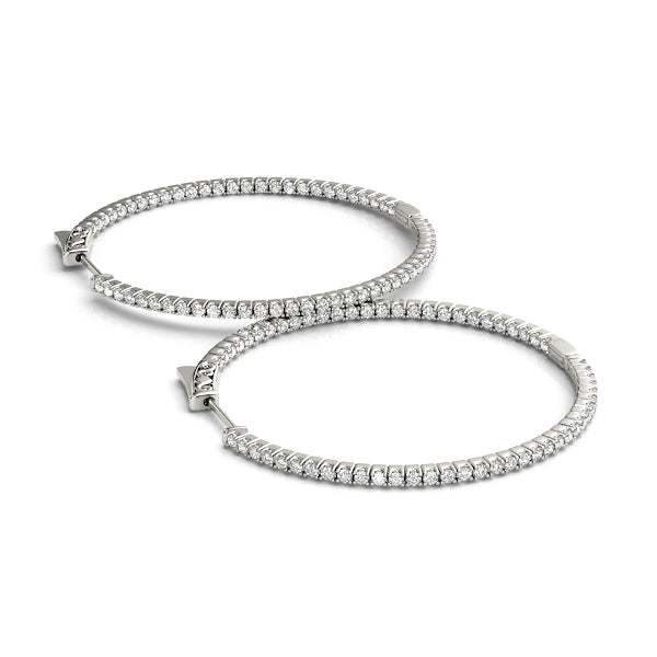 0.40ct Diamond Claw Set Hoop Earrings – 18ct Gold (White / Yellow / Rose)