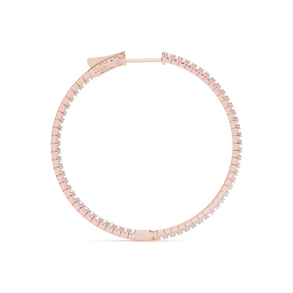 0.40ct Diamond Claw Set Hoop Earrings – 18ct Gold (White / Yellow / Rose)