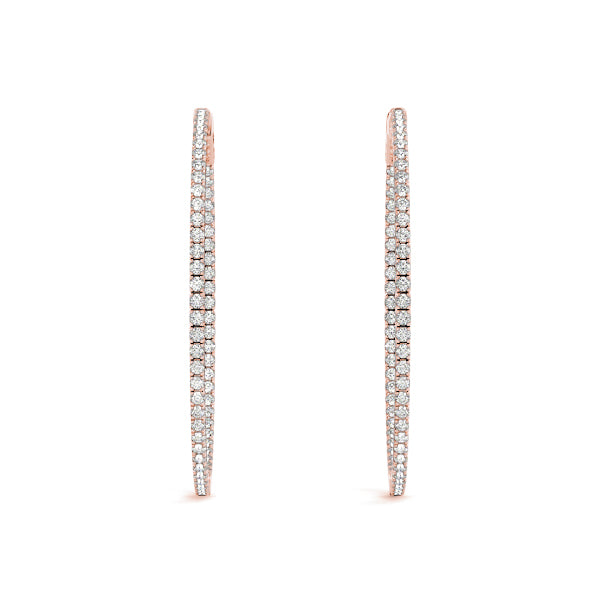 0.40ct Diamond Claw Set Hoop Earrings – 18ct Gold (White / Yellow / Rose)