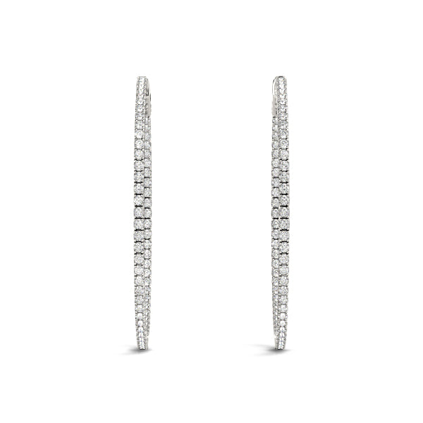 0.40ct Diamond Claw Set Hoop Earrings – 18ct Gold (White / Yellow / Rose)
