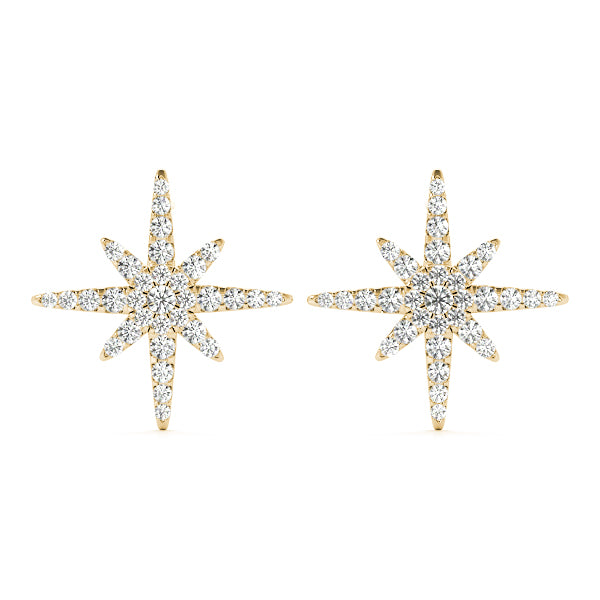 0.56ct Diamond Starburst Cluster Stud Earrings – 18ct Gold (White / Yellow / Rose)
