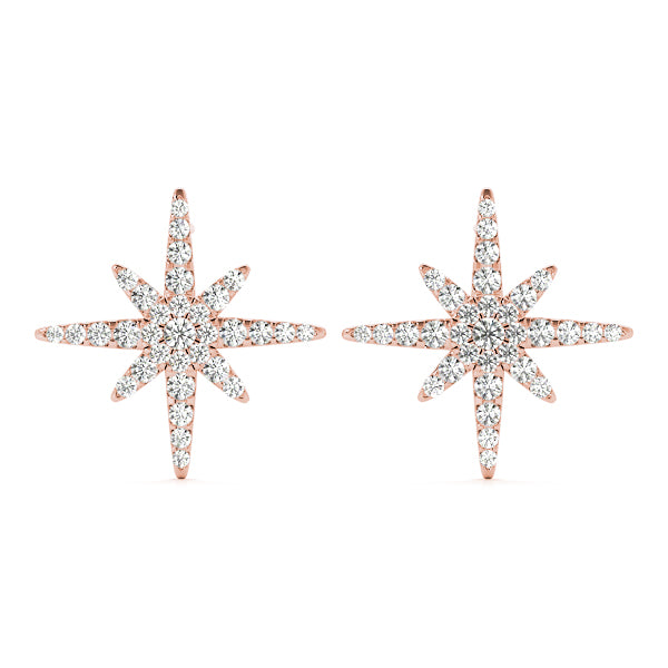 0.56ct Diamond Starburst Cluster Stud Earrings – 18ct Gold (White / Yellow / Rose)