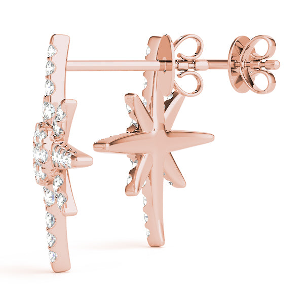 0.56ct Diamond Starburst Cluster Stud Earrings – 18ct Gold (White / Yellow / Rose)