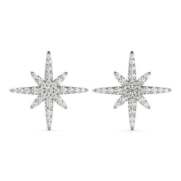 0.56ct Diamond Starburst Cluster Stud Earrings – 18ct Gold (White / Yellow / Rose)