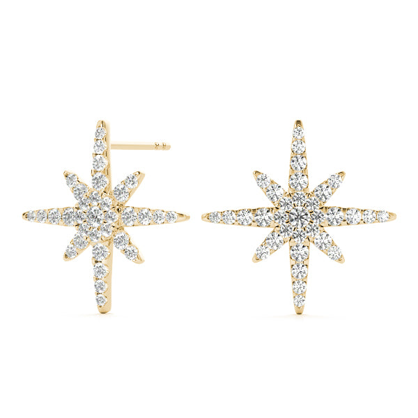 0.56ct Diamond Starburst Cluster Stud Earrings – 18ct Gold (White / Yellow / Rose)