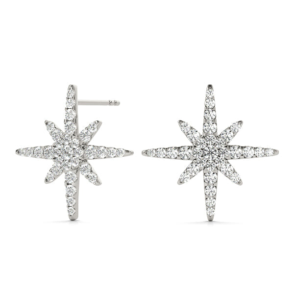 0.56ct Diamond Starburst Cluster Stud Earrings – 18ct Gold (White / Yellow / Rose)