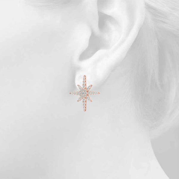 0.56ct Diamond Starburst Cluster Stud Earrings – 18ct Gold (White / Yellow / Rose)