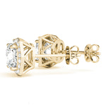 0.68ct Diamond Cushion Halo Stud Earrings – 18ct Gold (White / Yellow / Rose)