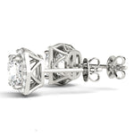 0.68ct Diamond Cushion Halo Stud Earrings – 18ct Gold (White / Yellow / Rose)