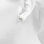 0.68ct Diamond Cushion Halo Stud Earrings – 18ct Gold (White / Yellow / Rose)