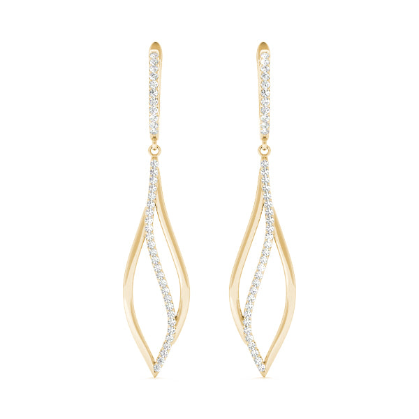 0.39ct Diamond Drop Hoop Earrings – 18ct Gold (White / Yellow / Rose)