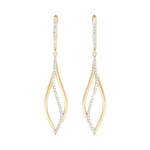 0.39ct Diamond Drop Hoop Earrings – 18ct Gold (White / Yellow / Rose)