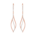 0.39ct Diamond Drop Hoop Earrings – 18ct Gold (White / Yellow / Rose)