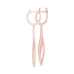 0.39ct Diamond Drop Hoop Earrings – 18ct Gold (White / Yellow / Rose)