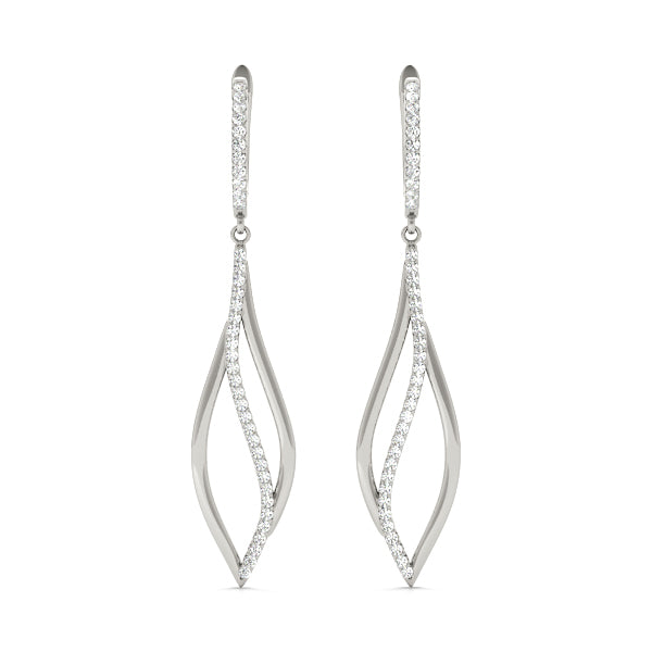 0.39ct Diamond Drop Hoop Earrings – 18ct Gold (White / Yellow / Rose)