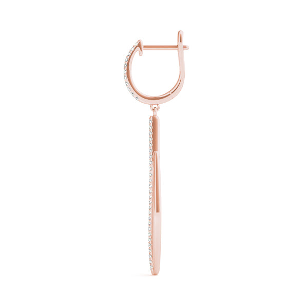 0.39ct Diamond Drop Hoop Earrings – 18ct Gold (White / Yellow / Rose)