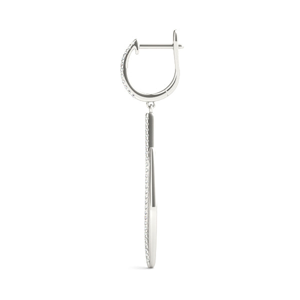 0.39ct Diamond Drop Hoop Earrings – 18ct Gold (White / Yellow / Rose)