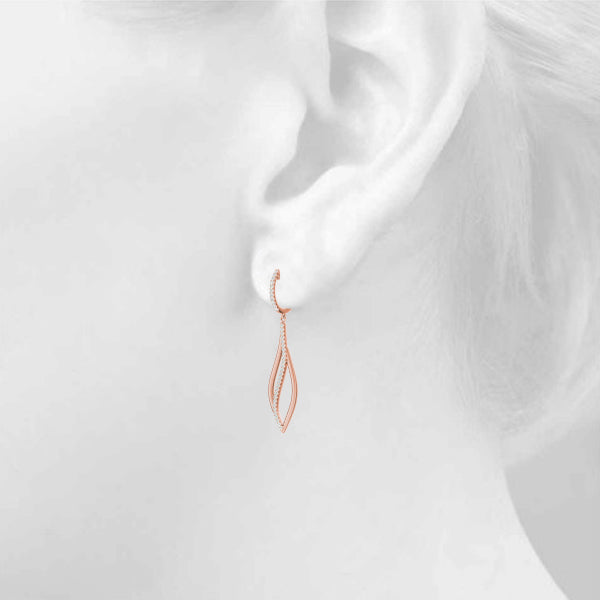 0.39ct Diamond Drop Hoop Earrings – 18ct Gold (White / Yellow / Rose)