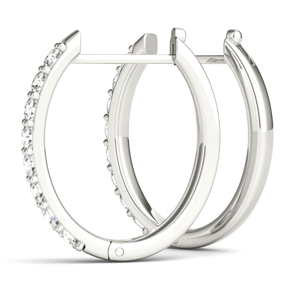 0.48ct Diamond Pavé Hoop Earrings – 18ct Gold (White / Yellow / Rose)