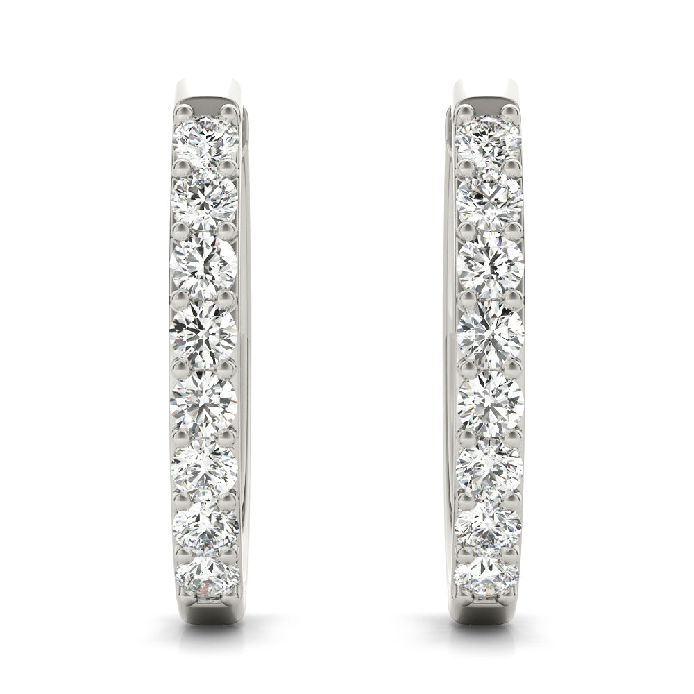 0.48ct Diamond Pavé Hoop Earrings – 18ct Gold (White / Yellow / Rose)