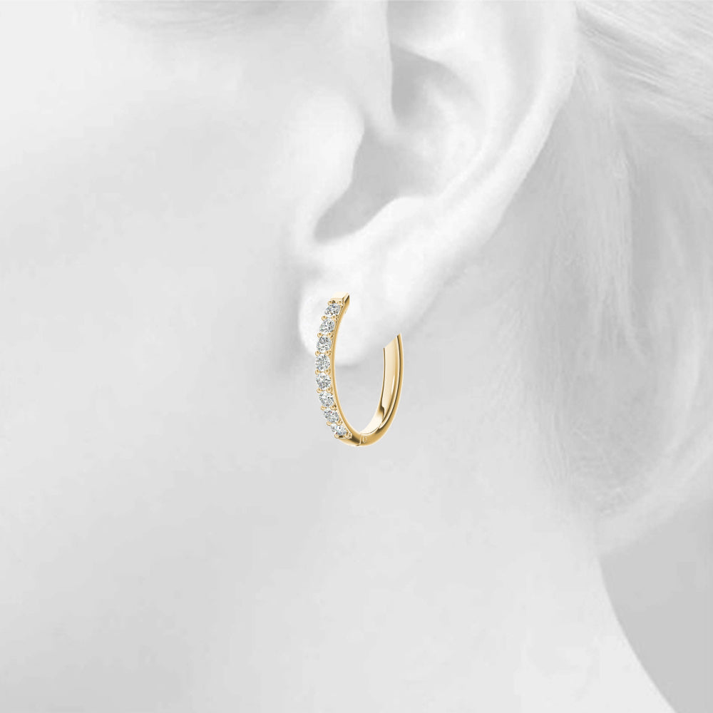 0.48ct Diamond Pavé Hoop Earrings – 18ct Gold (White / Yellow / Rose)