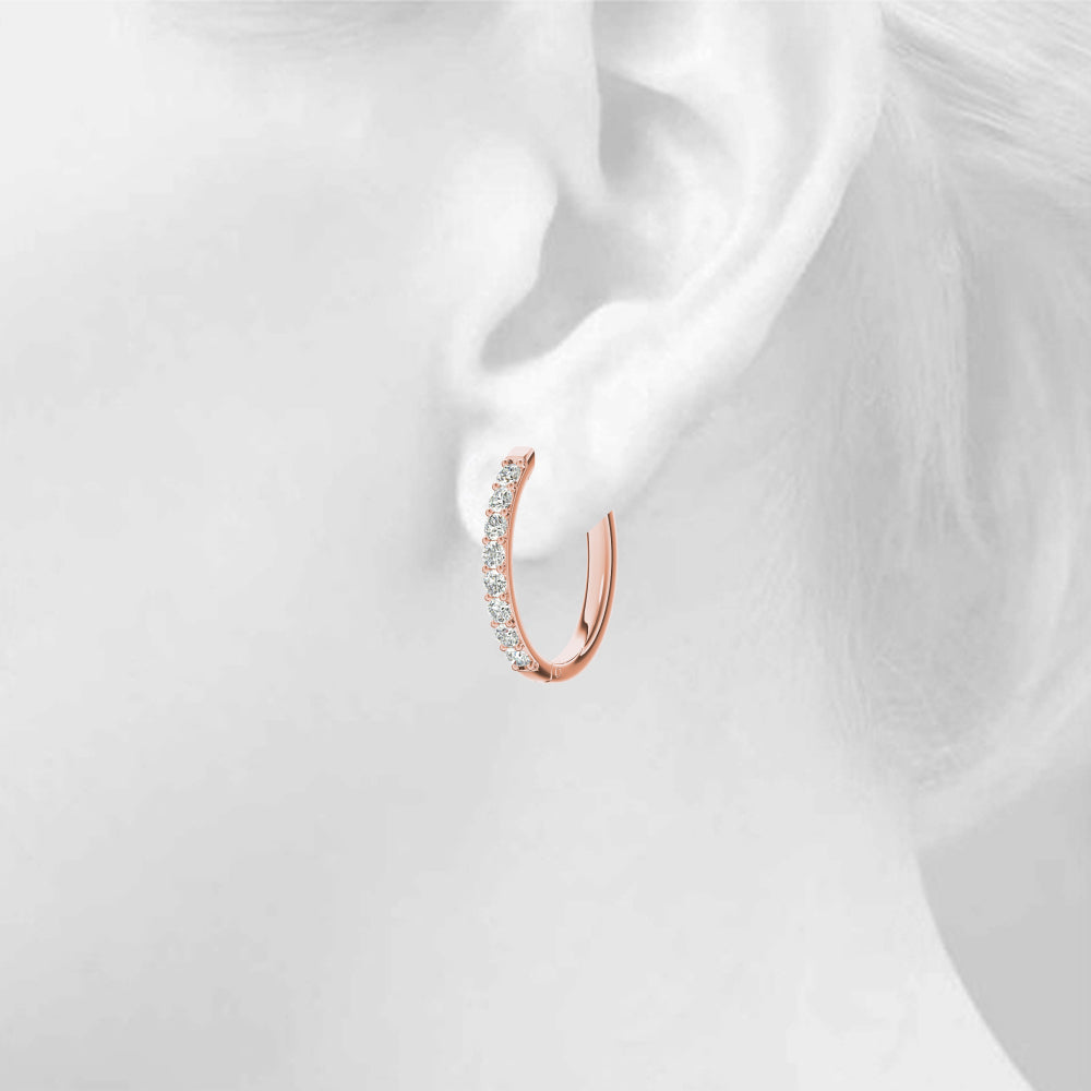 0.48ct Diamond Pavé Hoop Earrings – 18ct Gold (White / Yellow / Rose)