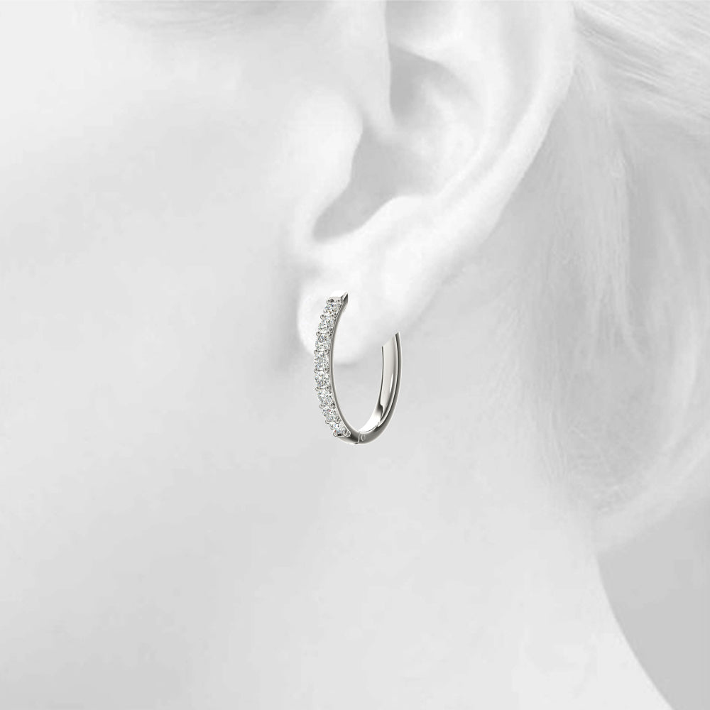 0.48ct Diamond Pavé Hoop Earrings – 18ct Gold (White / Yellow / Rose)
