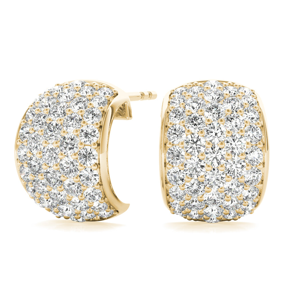 1.00ct Diamond Pavé Half-Hoop Earrings – 18ct Gold (White / Yellow / Rose)