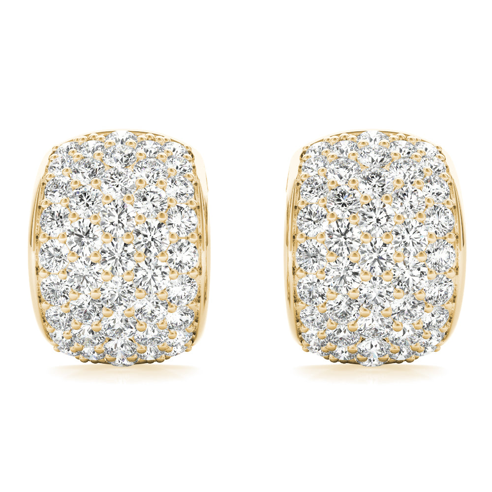 1.00ct Diamond Pavé Half-Hoop Earrings – 18ct Gold (White / Yellow / Rose)
