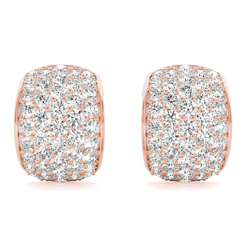 1.00ct Diamond Pavé Half-Hoop Earrings – 18ct Gold (White / Yellow / Rose)