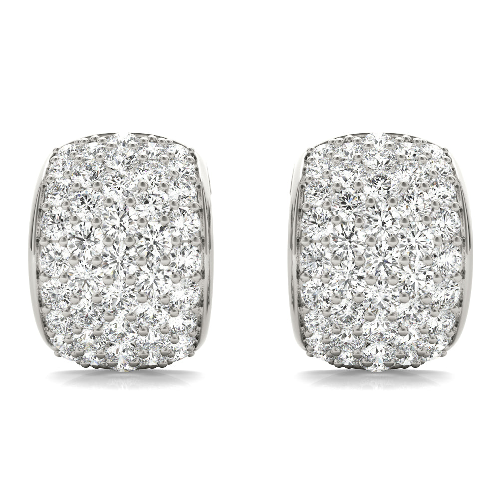 1.00ct Diamond Pavé Half-Hoop Earrings – 18ct Gold (White / Yellow / Rose)