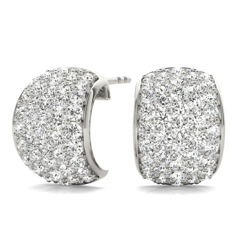 1.00ct Diamond Pavé Half-Hoop Earrings – 18ct Gold (White / Yellow / Rose)