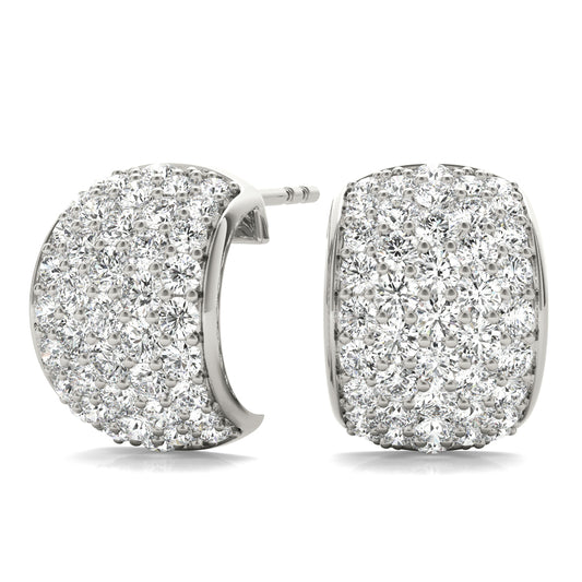 1.00ct Diamond Pavé Half-Hoop Earrings – 18ct Gold (White / Yellow / Rose)