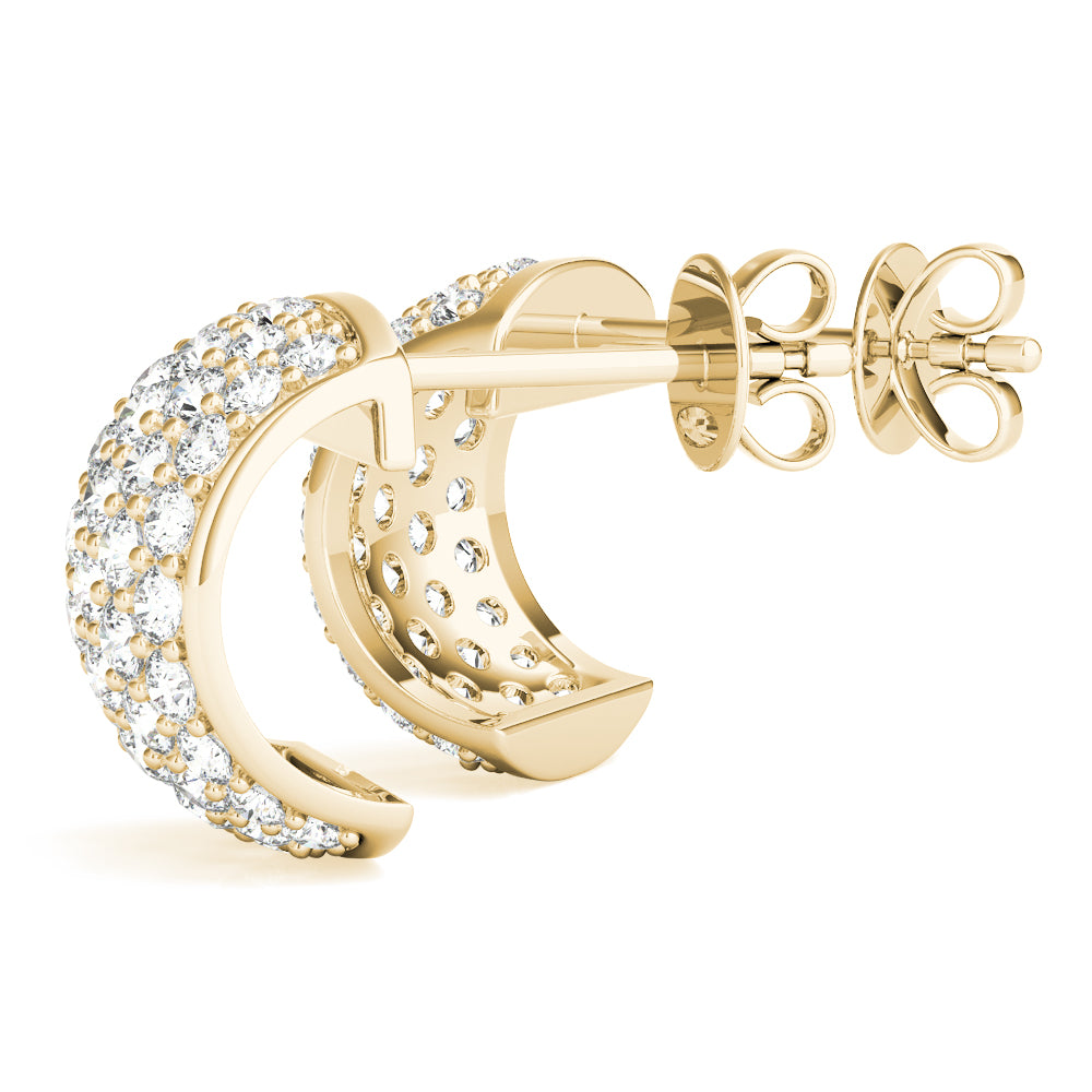 1.00ct Diamond Pavé Half-Hoop Earrings – 18ct Gold (White / Yellow / Rose)