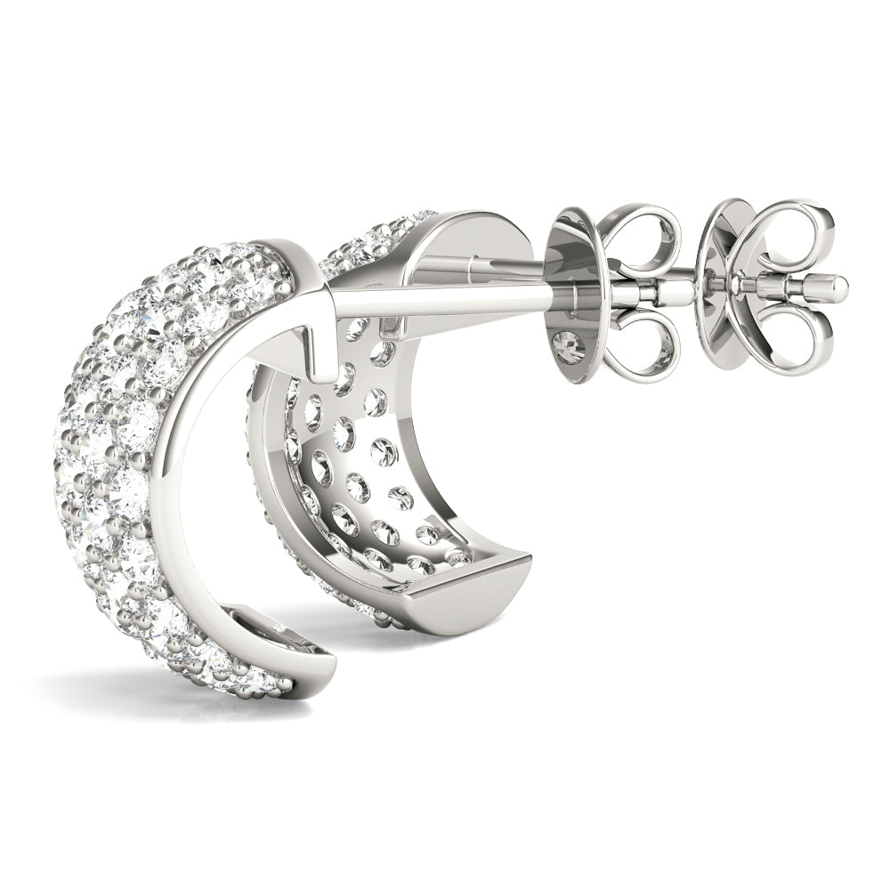 1.00ct Diamond Pavé Half-Hoop Earrings – 18ct Gold (White / Yellow / Rose)