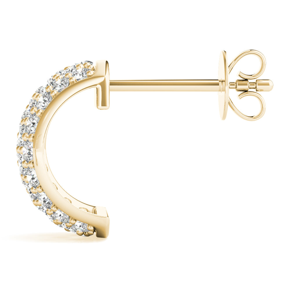1.00ct Diamond Pavé Half-Hoop Earrings – 18ct Gold (White / Yellow / Rose)