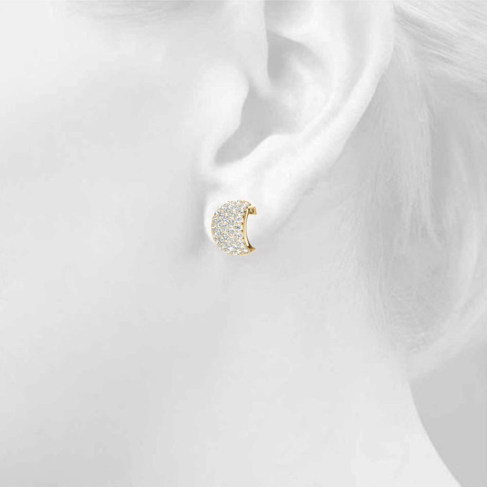 1.00ct Diamond Pavé Half-Hoop Earrings – 18ct Gold (White / Yellow / Rose)