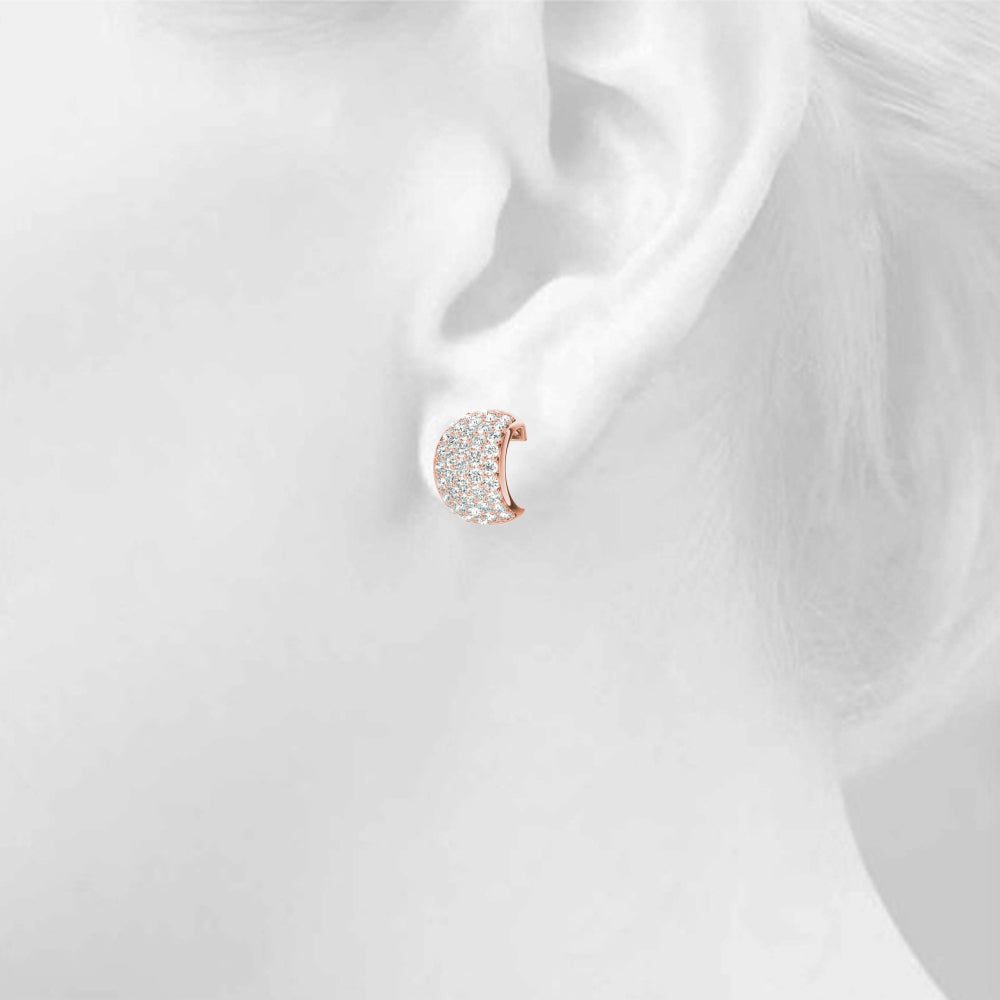 1.00ct Diamond Pavé Half-Hoop Earrings – 18ct Gold (White / Yellow / Rose)