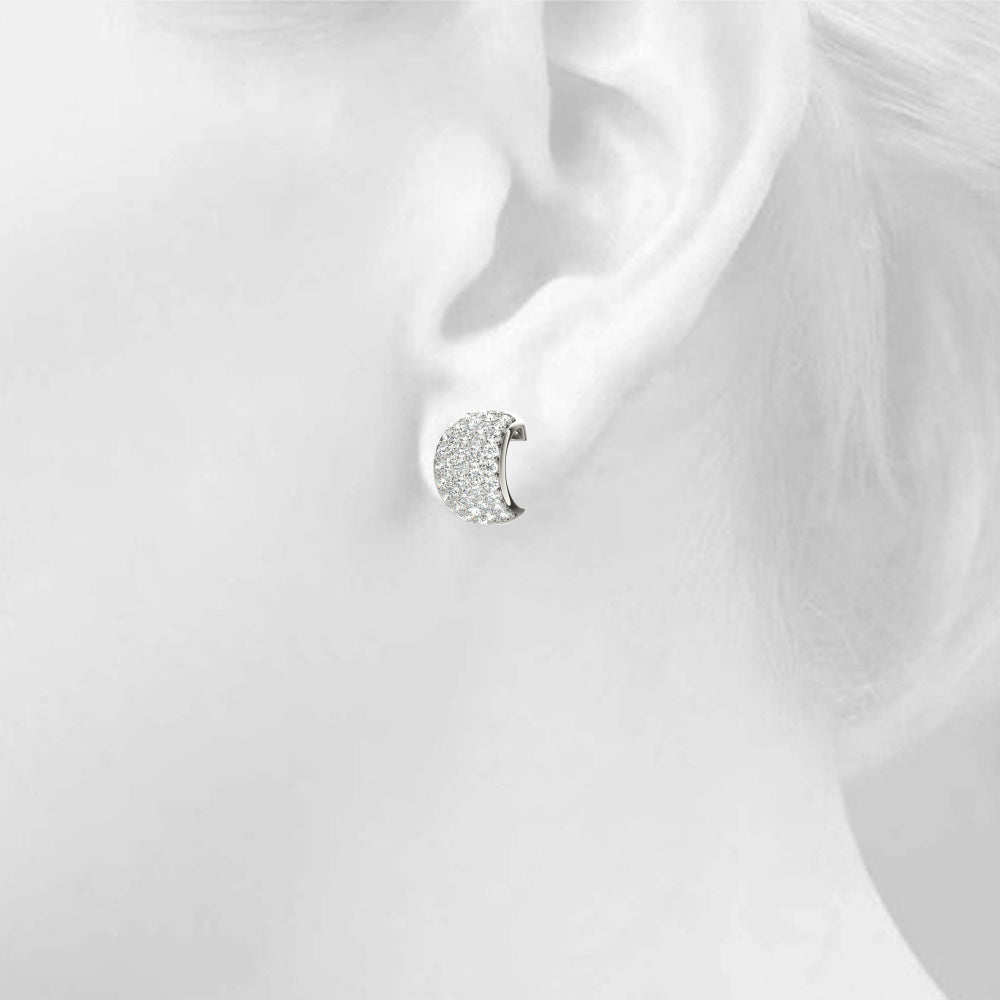 1.00ct Diamond Pavé Half-Hoop Earrings – 18ct Gold (White / Yellow / Rose)