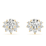 0.95ct Diamond Cluster Halo Stud Earrings – 18ct Gold (White / Yellow / Rose)