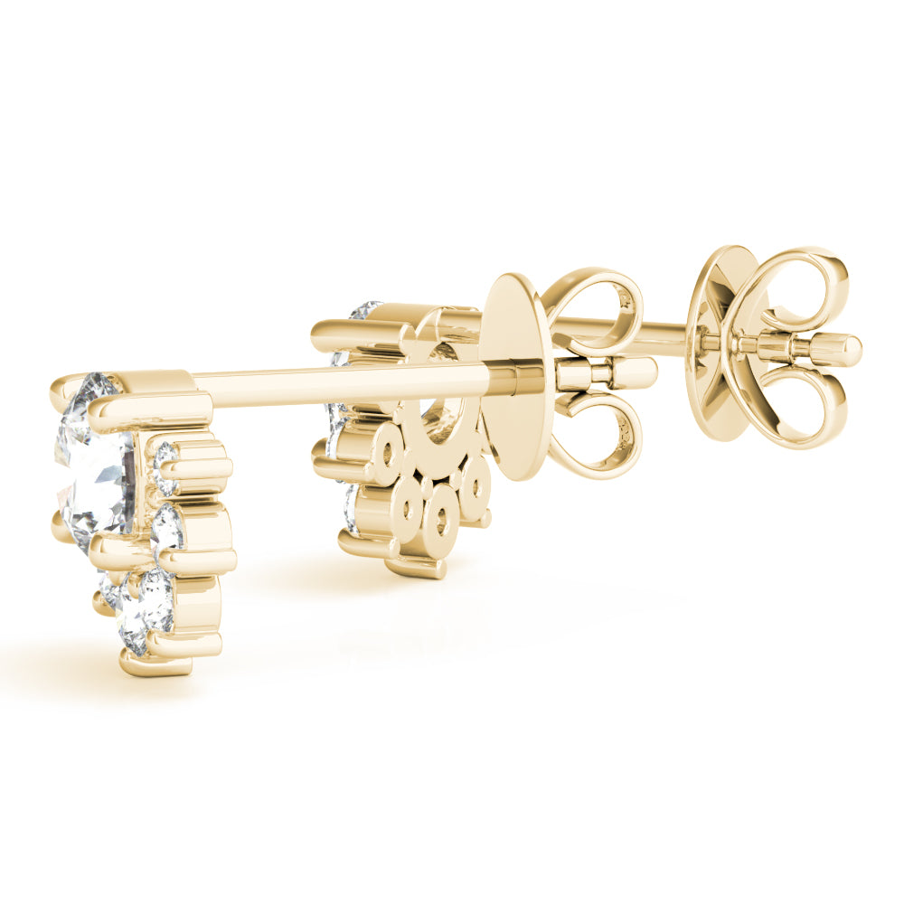0.95ct Diamond Cluster Halo Stud Earrings – 18ct Gold (White / Yellow / Rose)