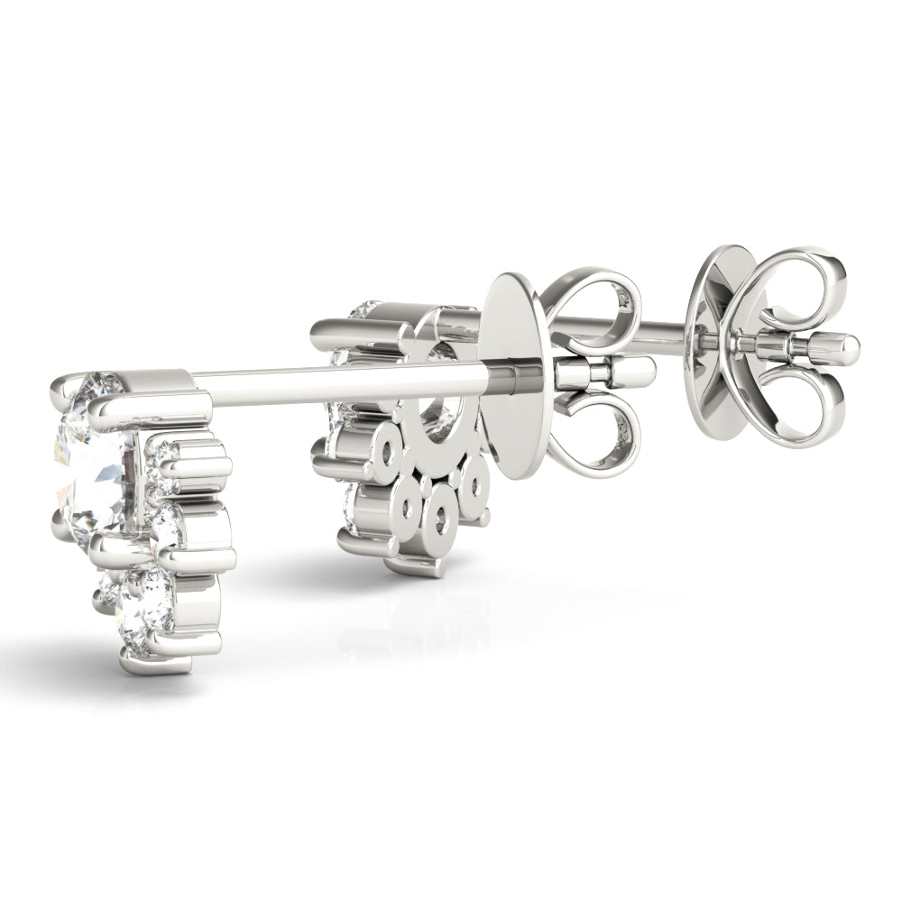 0.95ct Diamond Cluster Halo Stud Earrings – 18ct Gold (White / Yellow / Rose)